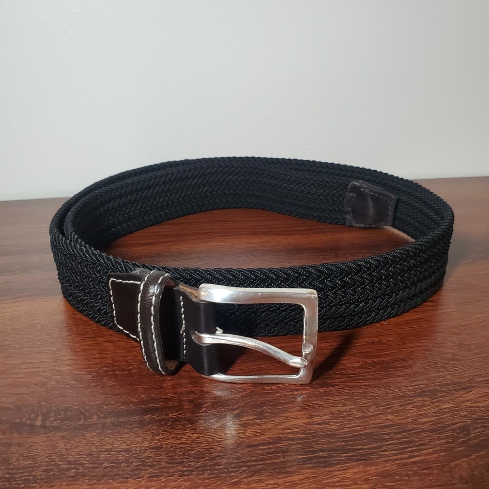 Duluth Trading Co Men's Braided Elastic‎ Stretch Belt Black Size Medium 40110